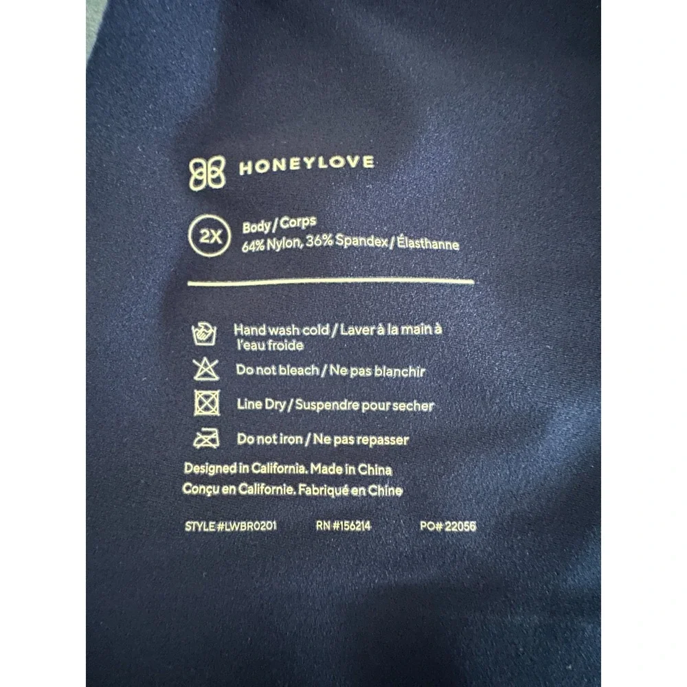 Honeylove LiftWear Silhouette Bra Wireless Black Adjustable Lift 2X NWT